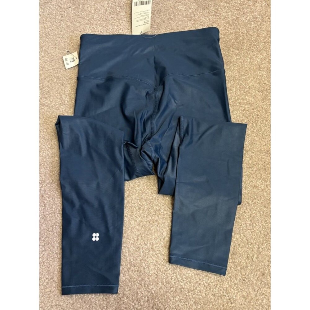 Sweaty Betty S Teal Blue High Rise Waist High Shine 7/8 Legging NWT - Picture 8 of 8